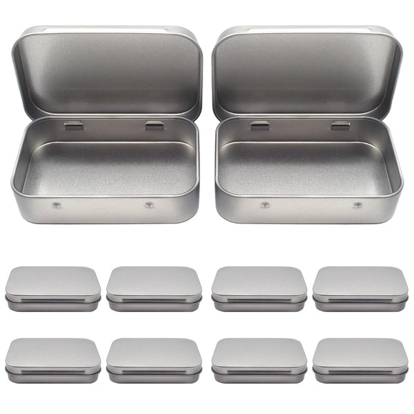 ZOCONE Pack of 10 Metal Jars, Tin Box with Lid,