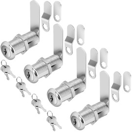 Cylinnda - Cerraduras de gabinete de 1-1/2 pulgadas de largo con llave, juego de cerradura de leva de gabinete para almacenamiento de RV, caja de herramientas, aleación de zinc (4 unidades, 1-1/2