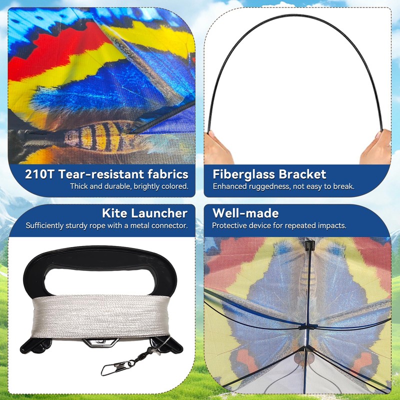 Butterfly Kite Kids Adults Easy to Fly Assemble Ages 4-8