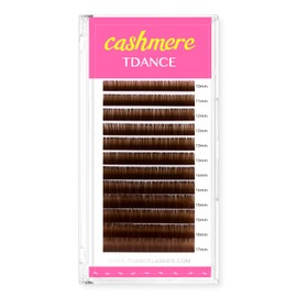 TDANCE Dark Brown Lash Extensions Colored Lash Extensions Classic Lash Extensions 0.07mm C/D Curl Premium Brown Eyelash Extensions Salon Use (Dark Brown,D-0.07,10-17mm)