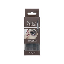 SHE 3X SHE Waterproof Smudge Proof Dark Brown Eye Liner Gel w/ Brush - Long-Lasting