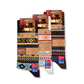 3 Pairs Wool Socks for Women Men Nordic Socks Thermal Socks Padded Hiking Cosy Colorful Soft Winter Socks, Mix-3