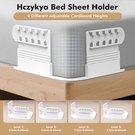 Lock Bed Sheet Holders for Corners - Bed Sheet Holder Straps Keep Sheets Firm & Tight, Height-adjustable Non-slip Base with Straps Fit King,Queen, Twin Sized beds, Never Loose for Wrinkle Bed Sheet