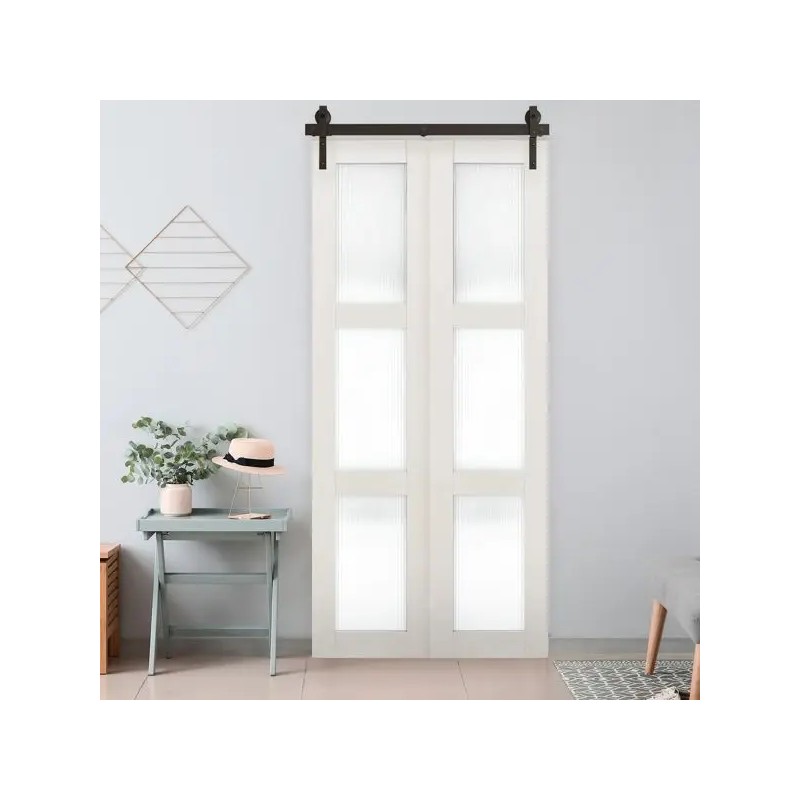 40\" Bi-Folding Barn Door Hardware Kit Smooth & Quietly Sliding