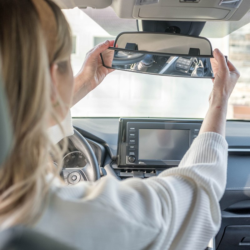 Verivue Universal Panoramic 12-Inch Rear View Mirror, Anti-Glare Wide Angle
