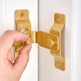 INIRET 90 Degree Gold Flip Barn Door Lock,Protect Privacy-Security Gate Latch,Hook Lock Latch for Barn,Sliding Door Antique Lock Gate Latches Wine Cabinet Closet Door Latches.