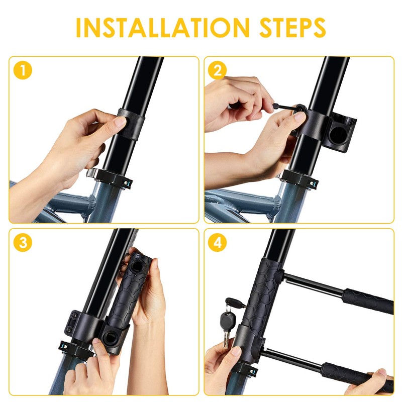 Bike U Lock,Heavy Duty Combination Bicycle u Lock Shackle 4ft