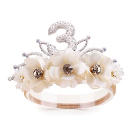 BFNAAgirl Digital Birthday Crown Model Baby Girl Nylon Headbands Nylon Flower Elastic Birthday Crown Hairbands Hair Accessories Gift for Newborn Infant Toddlers