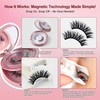 Magnetic False Eyelashes Kit with Applicator, Reusable False Eyelashes with