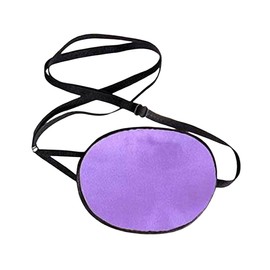 Soft Silk Eye Patches Adjustable Eye Patch for Adults Lazy Eye Amblyopia Eyepatch for Left or Right Eye (Purple)