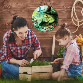 Ceutoiy Welcome Sign Frog For Front Door Decor, Summer Frog Dragonfly Wood Door Hanger For Porch Balcony, Welcome Door Wreath Hanger Kitchen Bedroom Home Decoration