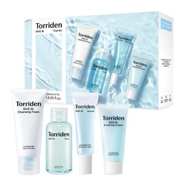 Torriden- Kit de prueba DIVE-IN, kit de cuidado diario de la piel con infusión de ácido hialurónico: régimen de 4 pasos con limpiador en espuma, F