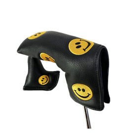 Golf Cover Putter Cover Fits Scotty Cameron Odyssey Pin Type Cover Magnetic Key Ring Smile (Black)