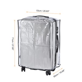PATIKIL Clear Universal Luggage Protector with Fastener 30 Inch, Portable Clear PVC Antistatic Waterproof Dust Cover for Suitcase, Black