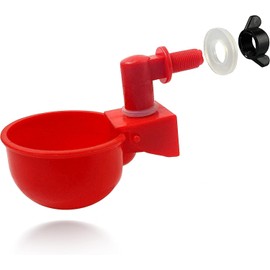 CJ farms and Agritech 5 Pcs Chicken Feeder Cups - Automatic Refill Poultry Water Drinker for Chickens & Ducks, Suitable for Barrels and PVC Pipes, Durable Poultry Farm Equipment