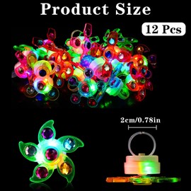 Flashing Rings, Pack of 12 Luminous Rings Party Gift, LED Light Fidget Spinner Ring Toy, Luminous Rings Toys for Children, Adults, Holidays, Party, Birthdays, Gifts, Prices