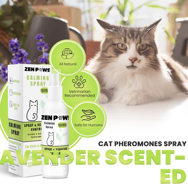Zenpaws Cat Phermone Calming Spray - Quickly Relieve Stress -