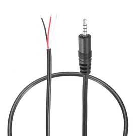 sourcing map 2.5mm Aux Cable Replacement Audio Cable Cord, 0.8ft 3 Pole Male to Bare Wire Audio Cable, Stereo Sound Audio Cable Cord for Earphones, Smart Phones, Speakers,Black 10 Pcs