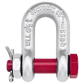 Crosby 1019775 Carbon Steel G-2150 Bolt Type Chain Shackle, Galvanized, 2 Ton Working Load Limit, 1/2" Size