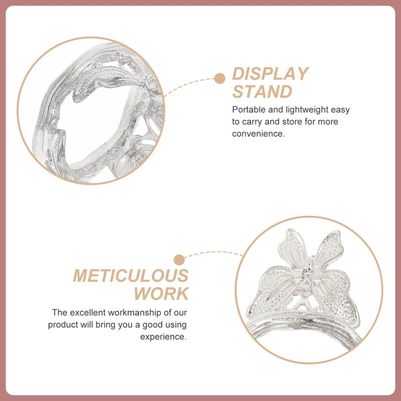Didiseaon 2 Pcs Crystal Ball Stands, Silver Butterfly Sphere Display
