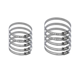 WEAXIO Pack of 10 Stainless Steel Hose Clamps Assortment, Adjustable 2 Sizes 91-114 mm & 118-140 mm Fuel Line Clamp Hose Clamp for Sanitary, Automotive, Mechanical Applications, Pipe, Garden