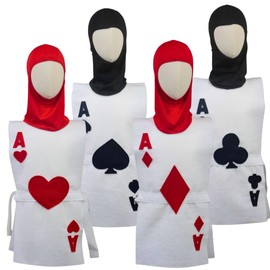 Playing Card Soldier Costume Set (Alice in Wonderland - Hearts, Spades, Diamonds, Clubs) - Toddler, Kids, Teen, Adult and Plus sizes (Big Kids 10-16y, Set of all 4)