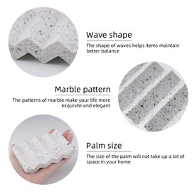 Svitzoot Soap Dish with Drain Elegant Soap Holder Soap Dish for Bathroom Shower Kitchen 113 x 72 x 13 mm Soap Dish Stone Double-Sided Available Soap Holder Dish