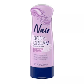 Nair Body Cream Hair Remover, Softening with Baby Oil, Legs & Body, 9 oz