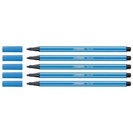 STABILO Fibre Tip Pen 68, Line Width: 1.0 mm, Dark Blue, Pack of 5