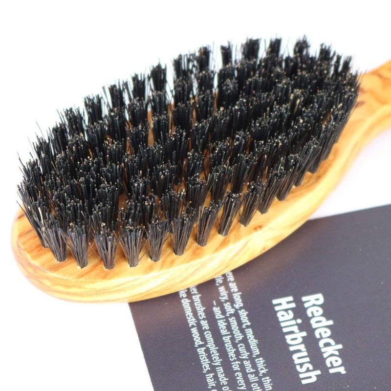 Redecker Olive Wood Hair Brush (Boar Hair) Oval Regular Size