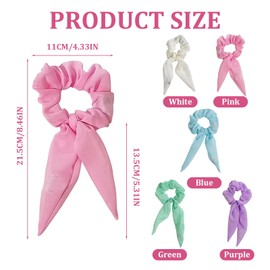 MADGININE 5 PCS Light up Scrunchie,Light up Scrunchies for Girls,Light up Hair Scrunchies,LED Light up Elastic Hair Bands,For Women Girls Christmas Glow Rave in the Dark Party Supplies