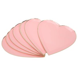 8Pcs Paper Plates Red Heart Shape Party Plates Dinnerware Plates Decoration for Mother's Day Valentine's Day Wedding Party Supplies[Pink] Soup Bowls