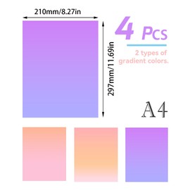 4 Pack Gradient Multi-Colour Light Filter, Colour Filter Film, Colored Transparency Sheets, Color Correction, Film for Lamp, Headlight, Photo Studio Strobe, LED, Headlight Film