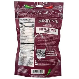 Mikey V's Buffalo Wings "Gator Toes", Deep Fried Garlic Snacks, 3.9oz. Buffalo Wing Seasoning Fried Garlic.