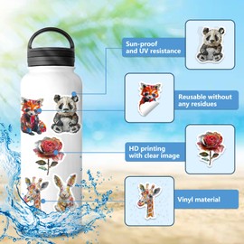 Mistree 50 Stickers Animals Forest, Newspaper Sculpture Animal, 4-5 cm