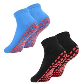SHENGRUI 4 Pairs Pilates Yoga Grip Socks Non Slip Pilates Trainer Socks Trampoline Barre Ankle Socks Womens Mens Grip Socks for Yoga Ballet Pilates Home Dance