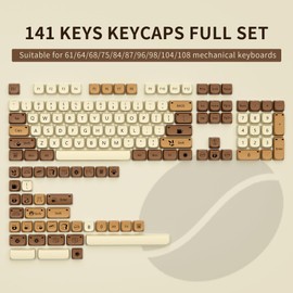 XVX Cute Cat Keycaps, Thick PBT Keycap Mao Profile, 141 Keys Keyboard Keycaps, Dye-Sublimation Keycap Set Compatible with 60% 75% 96% 100% Cherry Gateron MX Switches Mechanical Gaming Keyboard