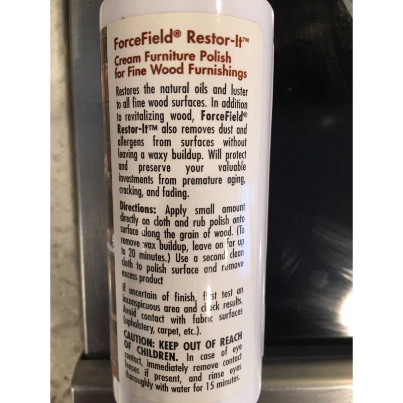 FORCEFIELD 4 Oz RESTORE IT FURNITURE POLISH PROTECTOR FINE WOOD