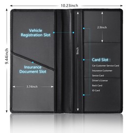 Annloysky Leather Car Registration and Insurance Cards Holder Compatible with Chevy Camaro SS, Vehicle Glove Box Car Organizer with Magnetic Shut, Documents License for Camaro SS Owners