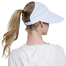 Visor Hat for Women with Face Mask, Sun Visors for Golf, Tennis, Running, Sports, Beach, Travel, Cap with Ponytail Hole, UPF Sun Protection White
