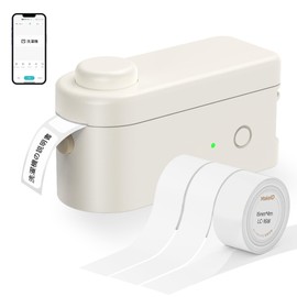 MakeID LC-1 Label Printer, Pocket Size, Compact, Bluetooth Compatible, Dedicated App for Designing, Connection, Android iOS (0.6 inch (16 mm) Wide White Tape Included