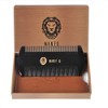 Premium 100% Oxhorn Dual-Action Beard Comb with Genuine Leather Case