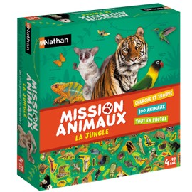 Nathan Nathan - Mission Animals - The Jungle - Observation Game for Children - Discover the Animals of the Jungle - Playable with the Family - from 4 Years 31315 Multicoloured