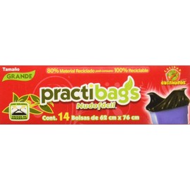 Bolsas para Basura con Nudo Fácil, color Negro, Grande, 62 cm x 76 cm
