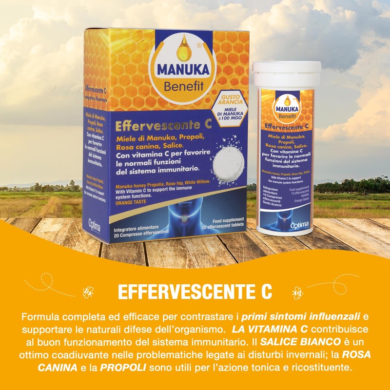 Effervescente C, favorisce le normali funzioni del sistema immunitario, 20