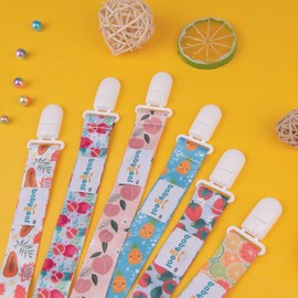 Babygoal Floral Plastic Pacifier Clips, 6 Pack Binky Paci Holder and Leash for Boys and Girls Fits for Most Pacifier, Binkie Styles & Baby Teethers & Toys and Gift 6PB17-CA