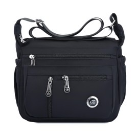 Fabuxry Purses and Shoulder Handbags for Women Crossbody Bag Messenger Bags (Large-Black)