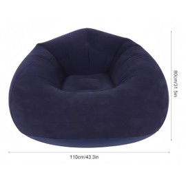 T-FOUR Sillón Inflable Silla Aterciopelada Cómodo Sofá +Bomba (Violeta Oscuro)