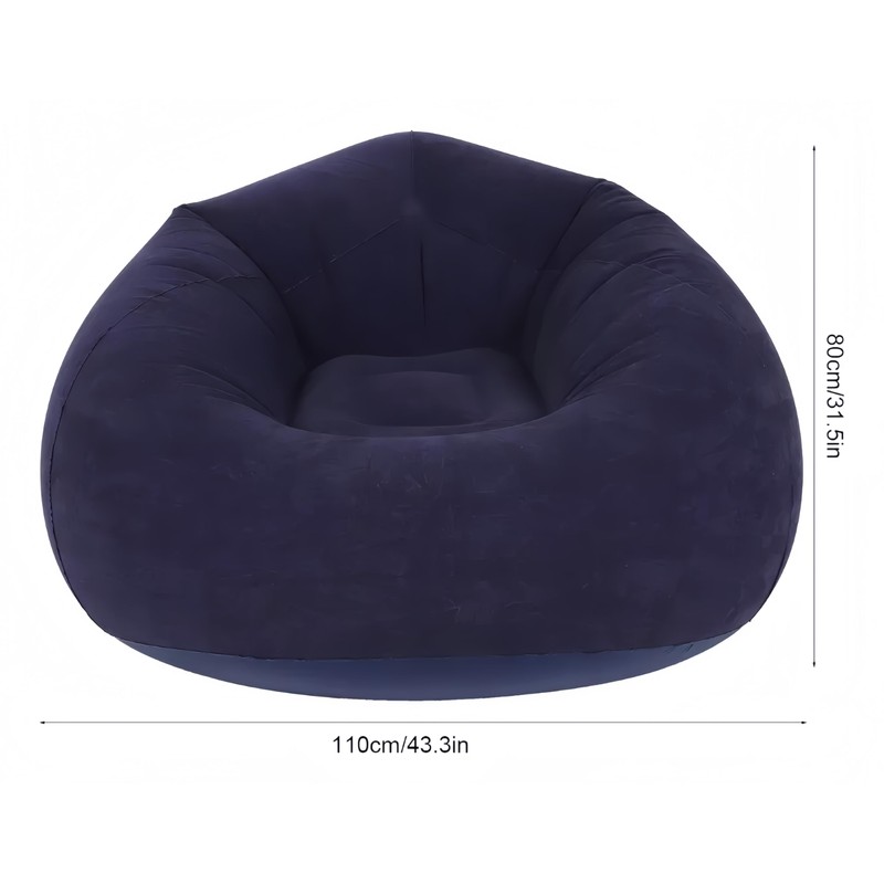 T-FOUR Sillón Inflable Silla Aterciopelada Cómodo Sofá +Bomba (Violeta Oscuro)