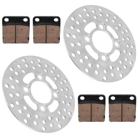 Caltric 2 Front Brake Disc Rotor Pad for Yamaha Raptor 660 R YFM660R YFM660 R 2001-2004